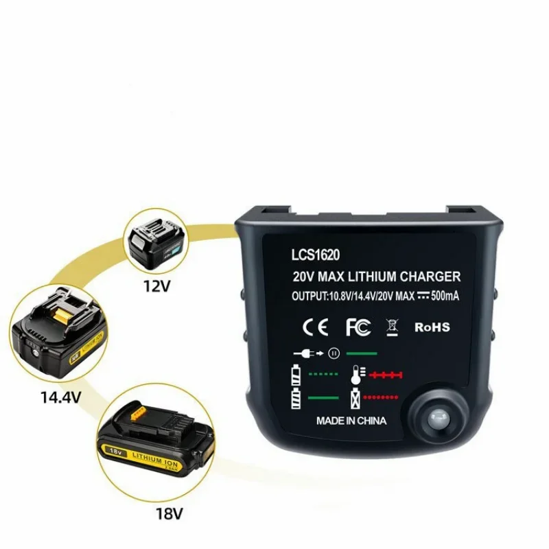 블랙 데커 Ni-Cd Ni-Mh 배터리 Hpb18 Hpb18-Ope Hpb12 Hpb14 DB18V Fsb18 Fs120Bx용 리튬 이온 9.6V-18V 다중 볼트 배터리 충전기