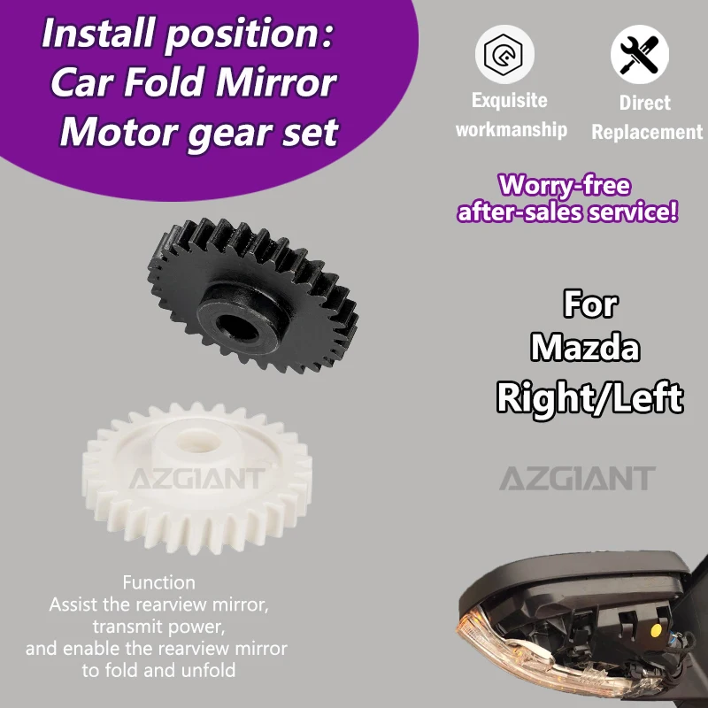 

AZGIANT Car Electric Fold Exterior Mirror gear For Mazda MX-5 NC Roadster MK3 Miata MX-5 MK3(USA) 2006-2014/Miata MX-5 2014-2019