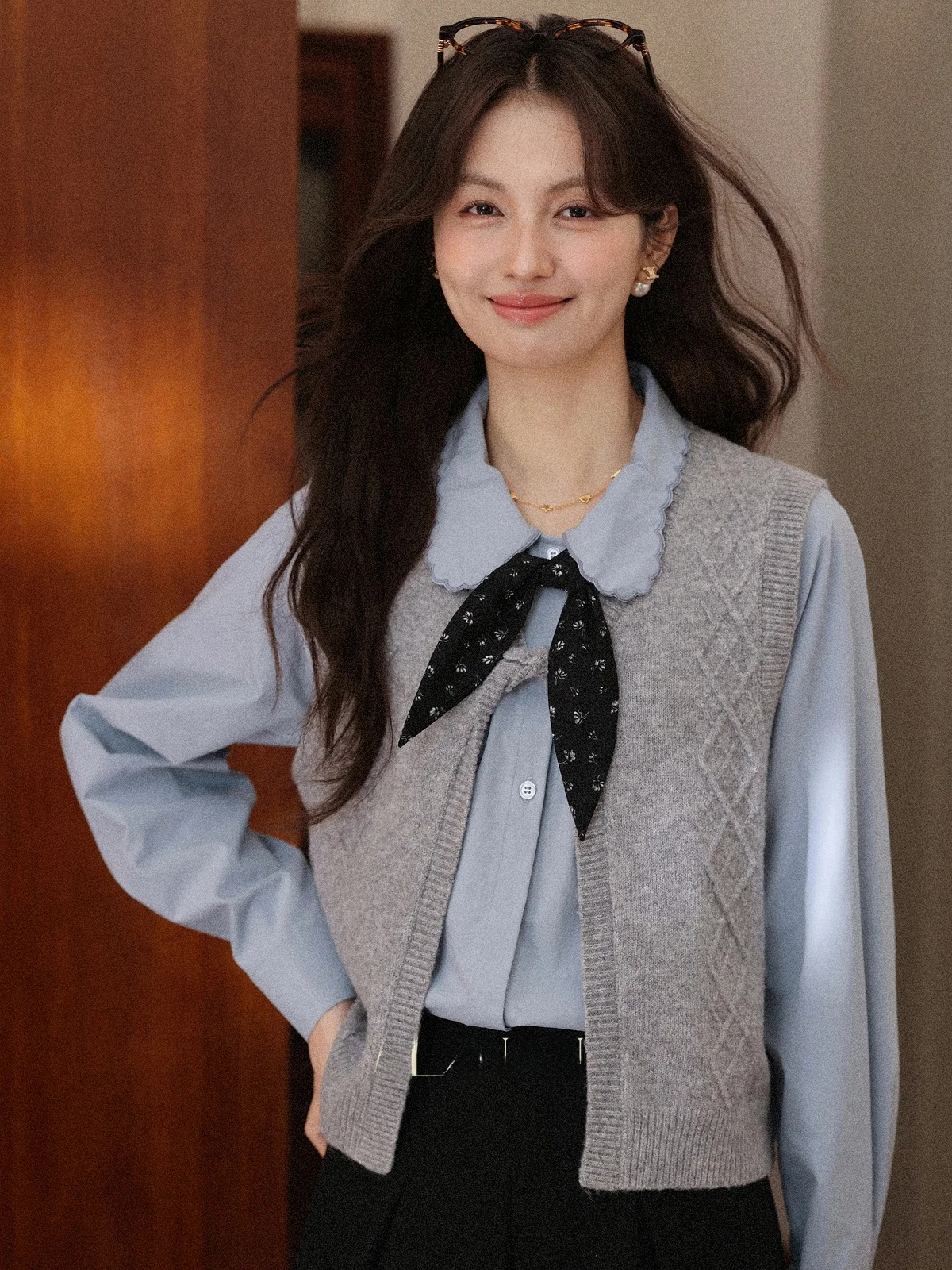 

Вязаный жилет для женщин, верхняя одежда, топ для похудения, модный, стильный, от китайского бренда L58260