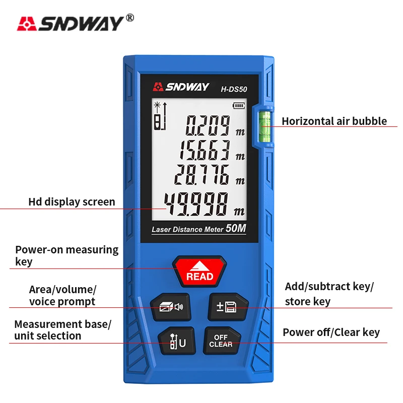 SNDWAY Laser Distance Meter Digital Range Finder 100m 70m 50m Rangefinder Trena Lazer Tape Measure Ruler Roulette Measurer Tool