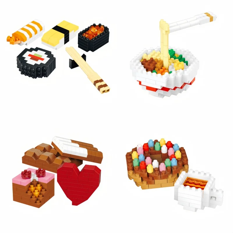 

KNEW BUILT Mini Food Snacks Micro Mini Building Block Toys-A Must-Have for Kids' Pretend Play,Stimulate Creativity & Dexterity