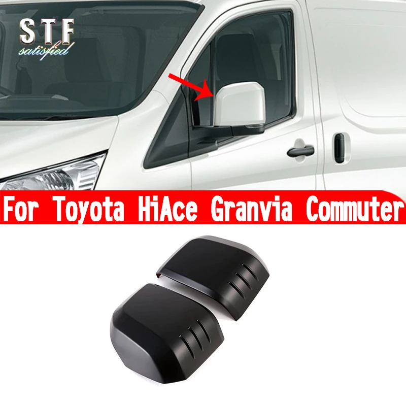 

For Toyota HiAce Granvia Commuter 2019 2020 2021 2022 2023 Car Accessories ABS Mirror Cover Trim Molding Decoration Stickers