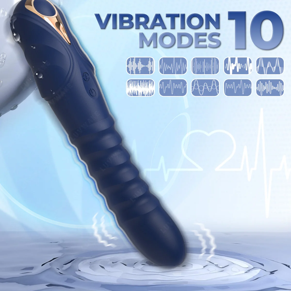 Thrusting Vibrator G Spot Vibrator Anal Dildo with 10 Vibrating 3 Thrusting Liquid Silicone Vaginal Massage Clitoris Stimulator - Image 3