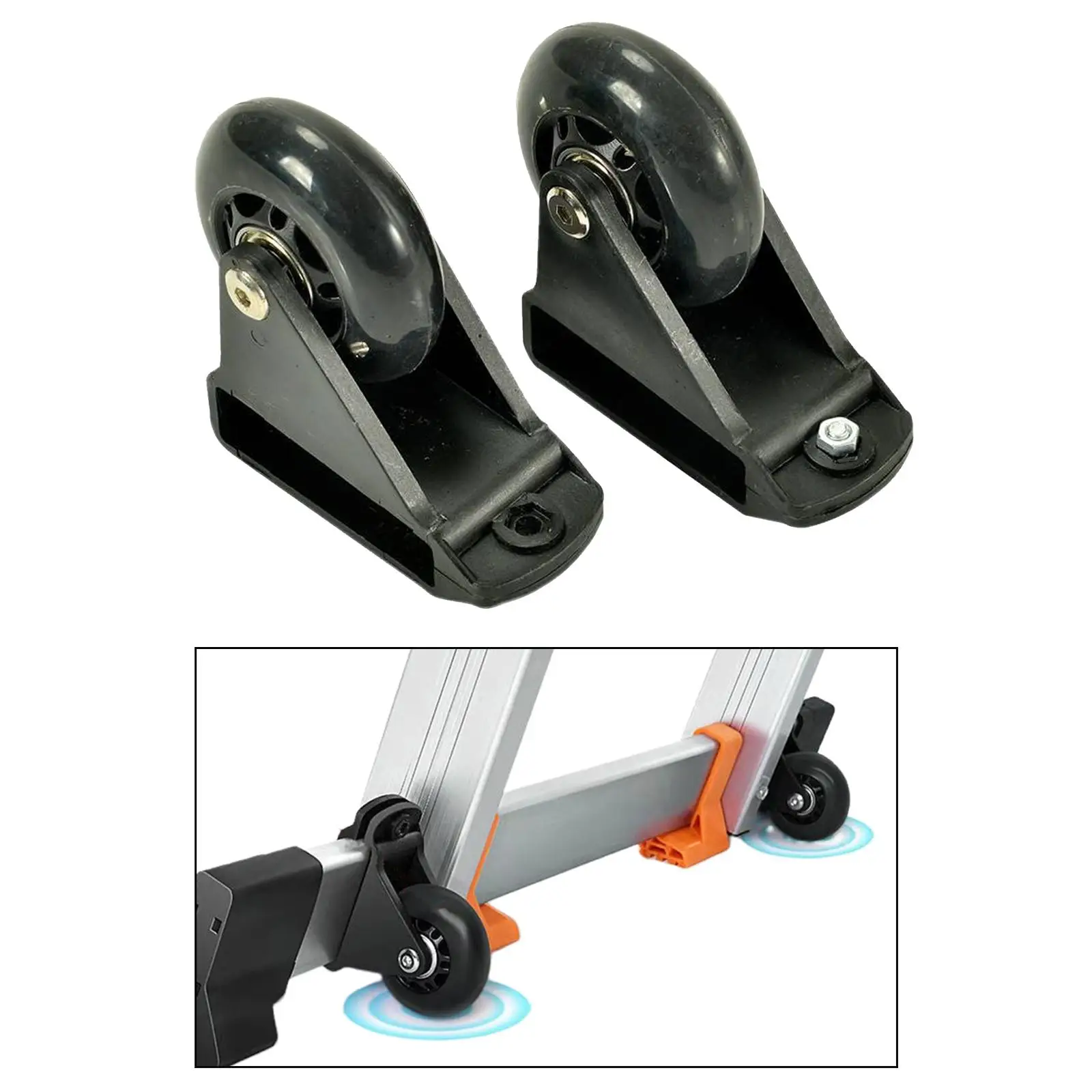 

2 Pieces Leveling Casters Ladder Accessories Extension Ladder Supplies Cart