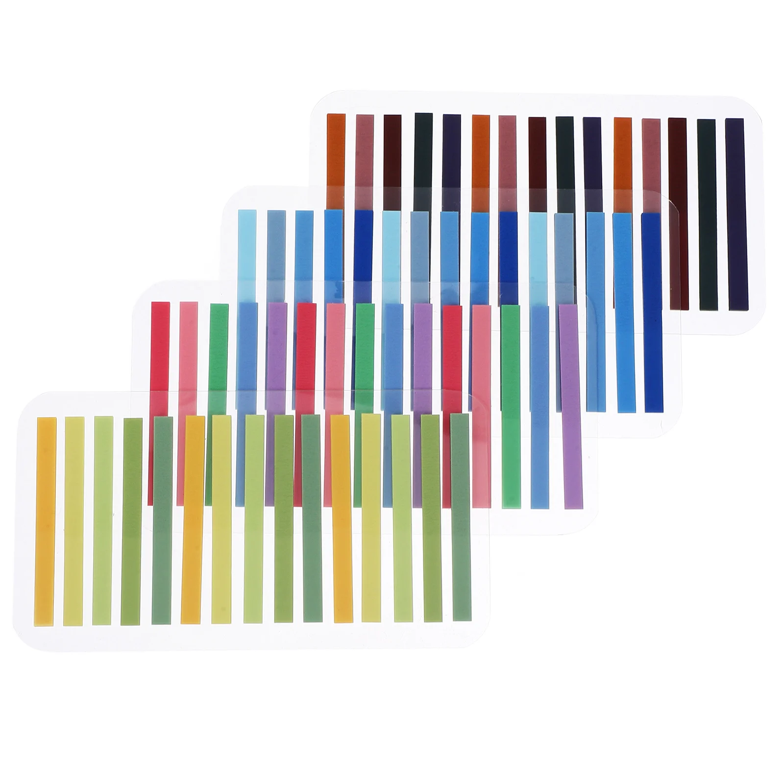 4 set Schede di lettura colorate per libri Indicatori di pagina indice Adesivi divisori scrivibili Forniture per annotazioni di libri Blocco note