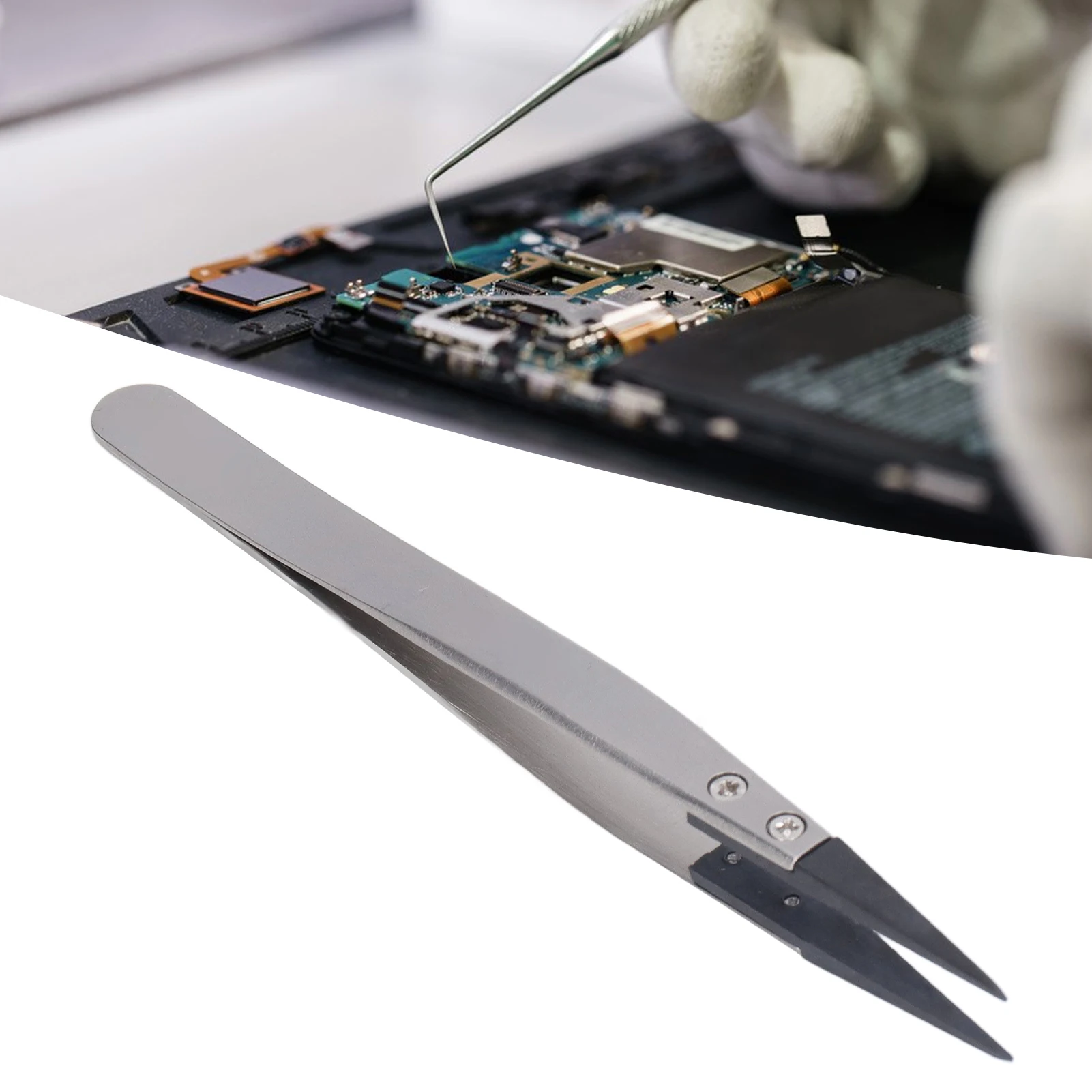 

Pointed Tip Tweezers Anti Static High Hardness Precise Carbon Fiber Plastic Tweezers for Emiconductor Microelectronics Pointed,