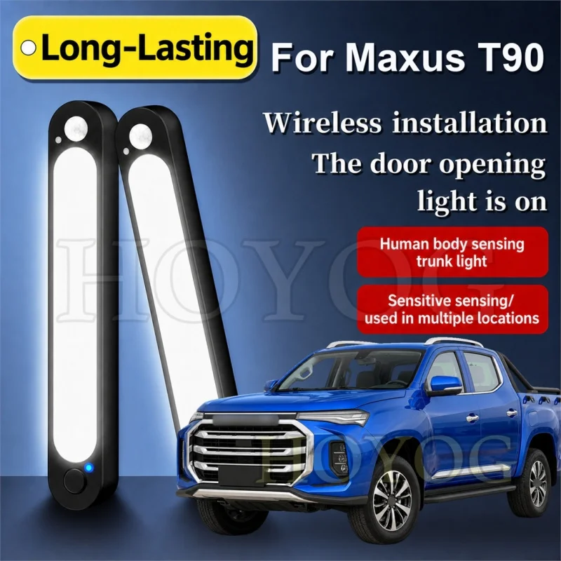 For Maxus T90 2021-2026 Car Boot Light LED Lamp Motion Sensor Cordless USB Rechargeable Trunk Cargo Light Pickup Truck Cargo