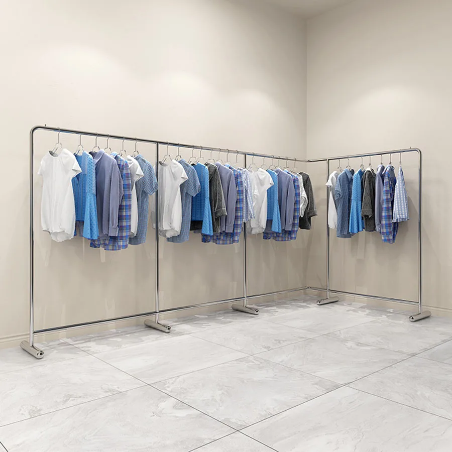 Racks de exibição de pano móvel, suporte em pé, decorações portáteis, cabide, cabides organizados, móveis nórdicos, loja de roupas