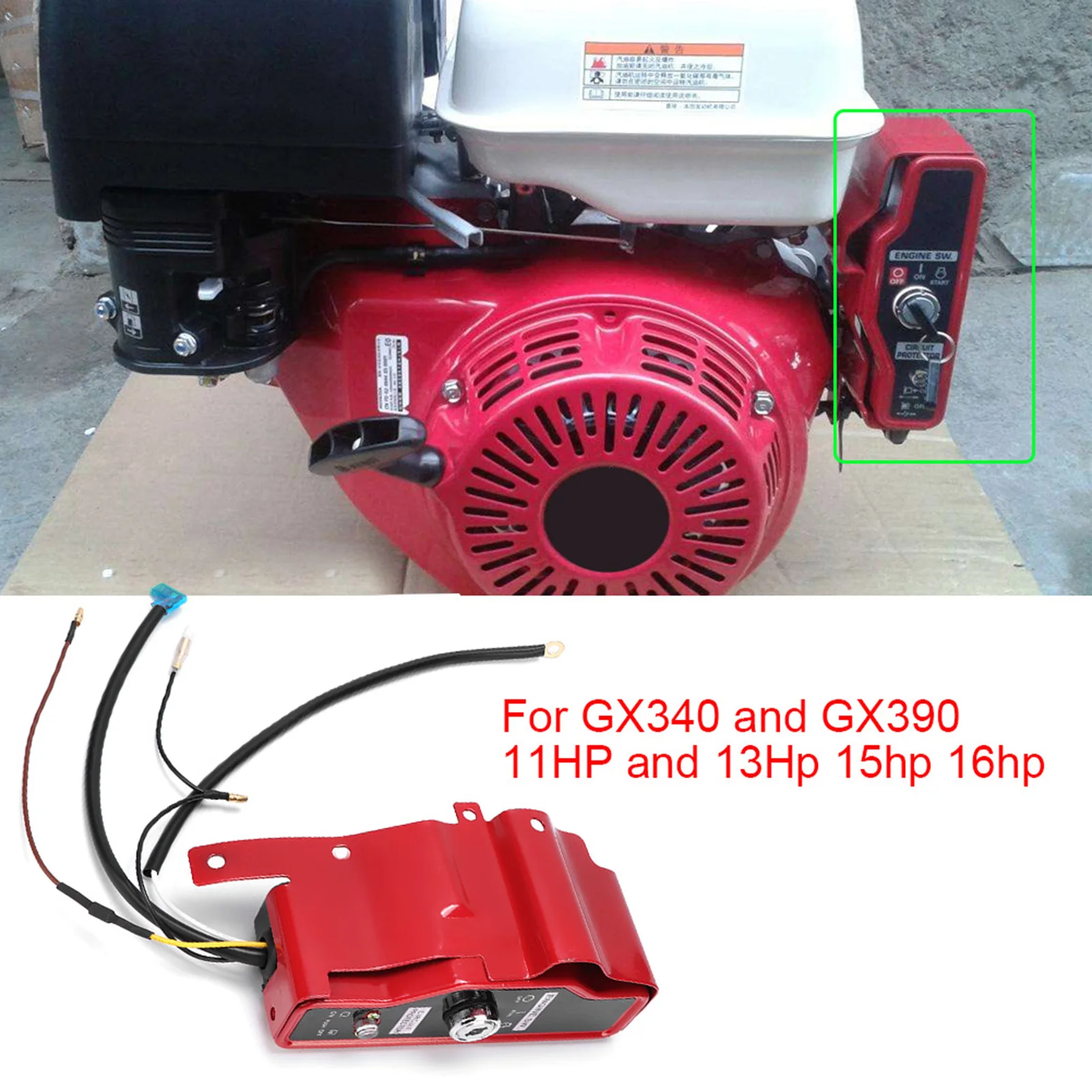 

Key Ignition Switch Box, Electric Ignition Switch & 2 Key Panel for GX340 GX390 11HP 13HP Engine