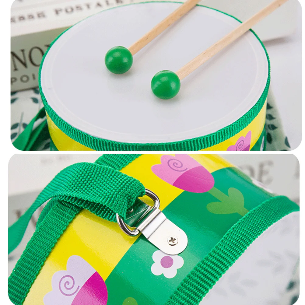 Cartoon Hand Double-Sided Drum Wooden Instrument for Kids Music Education Rhythm Play Hand Drum for Kids