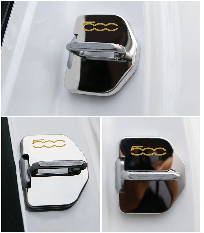 Cerradura eléctrica de acero inoxidable para puerta de coche, accesorio para fiat 500, 500l, 500x, 500e, abarth