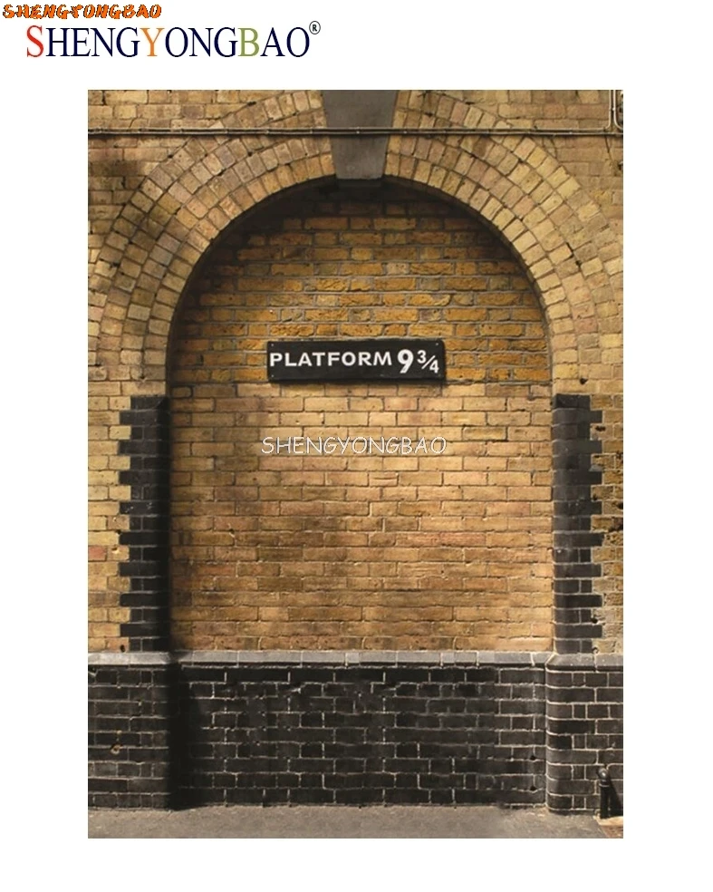 SHENGYONGBAO Nghệ Thuật Vải Trời Chụp Ảnh Phông Nền Tường Gạch 9 3/4 Ga Chủ Đề Chụp Ảnh Nền SS-02