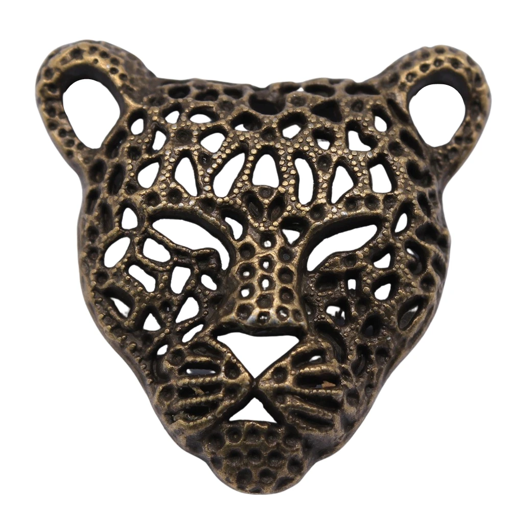 WYSIWYG 1pcs 45x43mm Animal Leopard Head Charm Pendants For Jewelry Making Leopard Head Pendants Charm Leopard