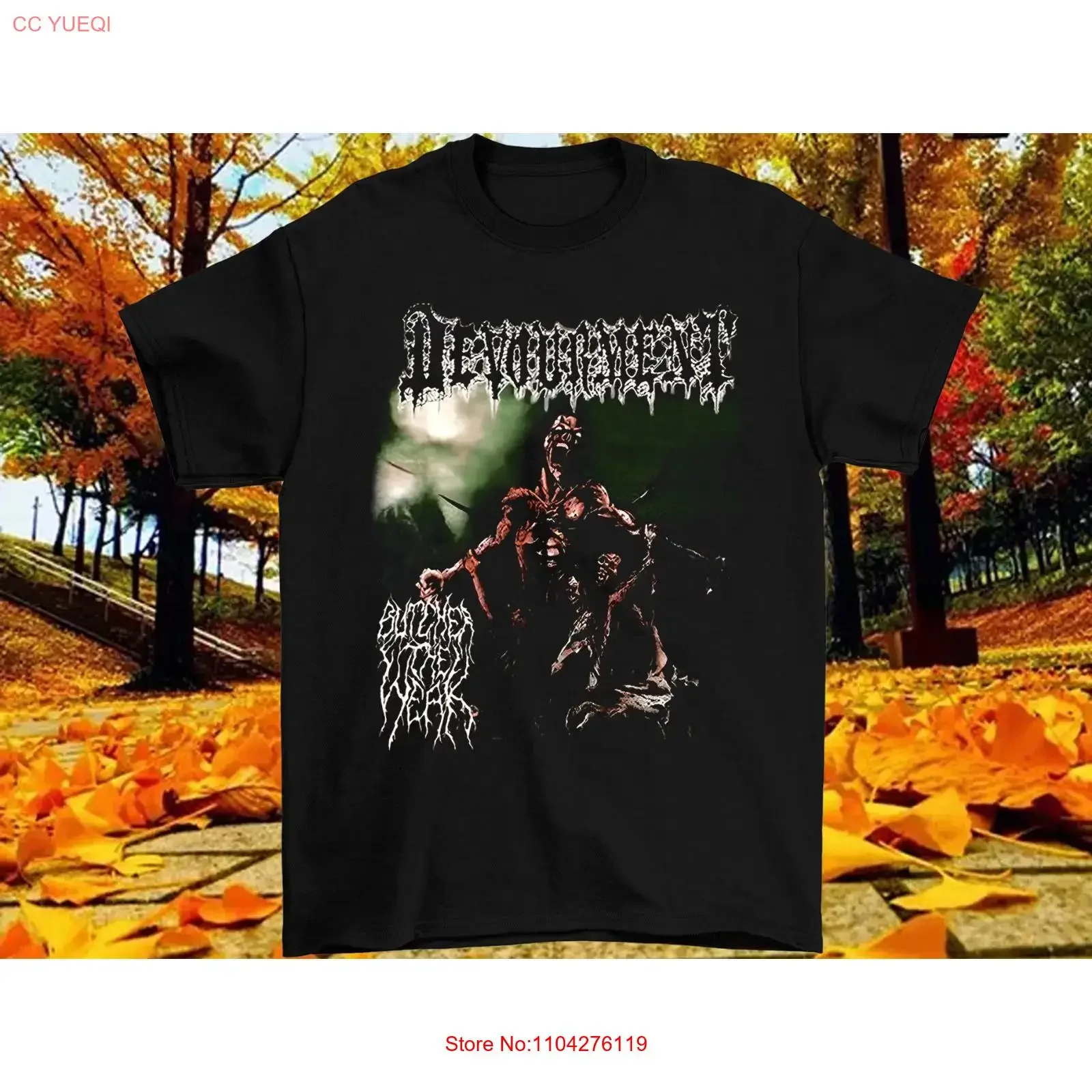 Devourment Band BLACK T Shirt S 5XL Tour Concert AD113 vintage Washed fashion Soft graphic Comfortable streetwear Casual homme