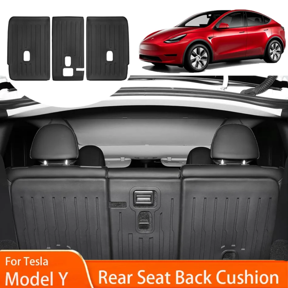 

Rear Seat Back Cover Backrest Protector for Tesla Model Y 2021-2025 Trunk Anti-scratch Pad Anti-dirty Interior Mat with Velcro