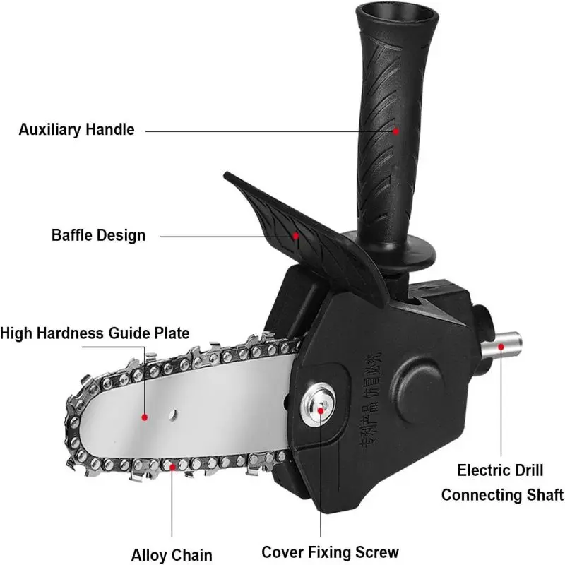 4/6 Inch Electric Drill Modified To Electric Chainsaw Adapter Tool Portable Conversion Head Kits Woodworking Pruning