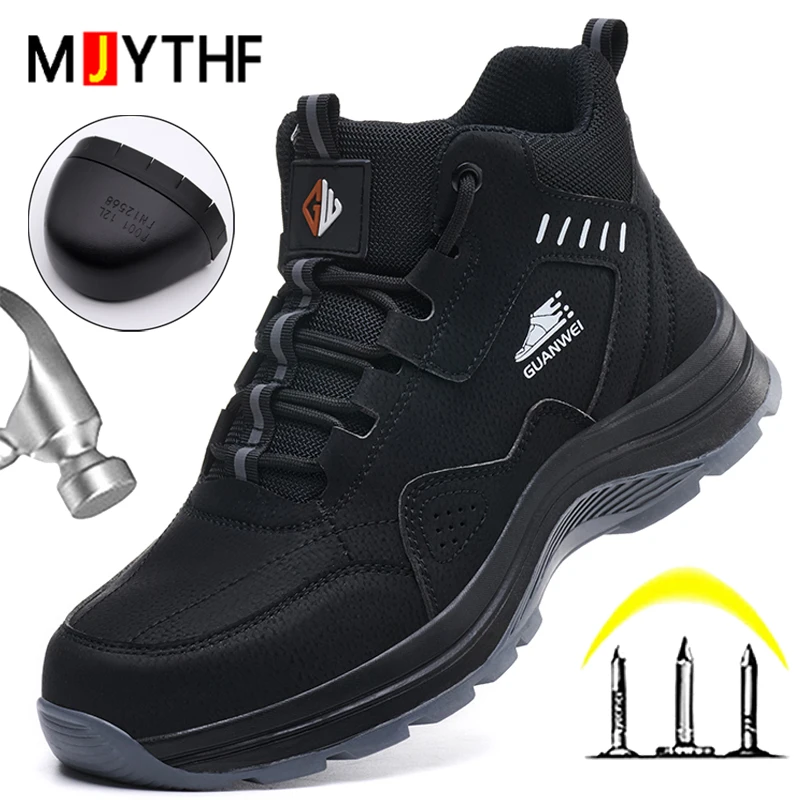 High Quality Work Boots Men Steel Toe Shoes Security Boots Indestructible Shoes Puncture-Proof Protection Shoes Work Sneakers