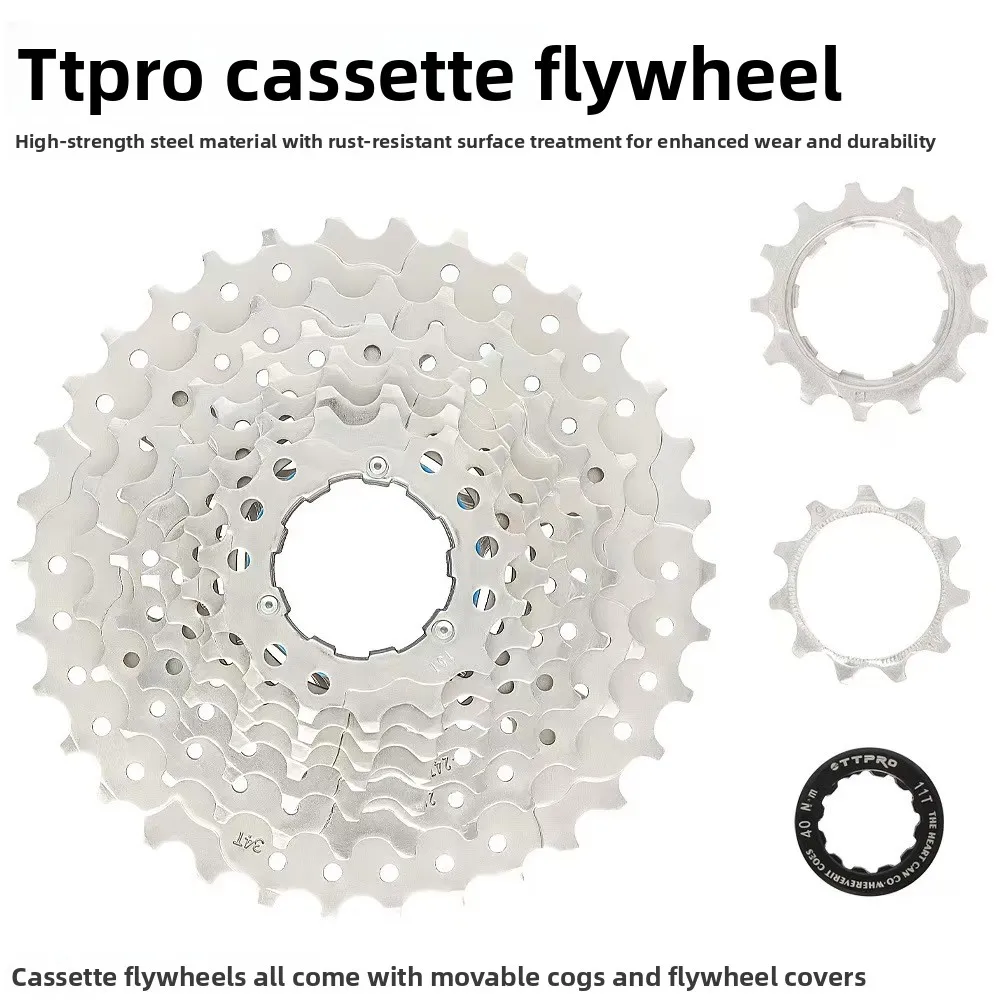 

TTPRO 9/27 Speed Variable Speed Cassette Flywheel, Universal MTB Mountain Road Bike Bicycle Cycling Accessories