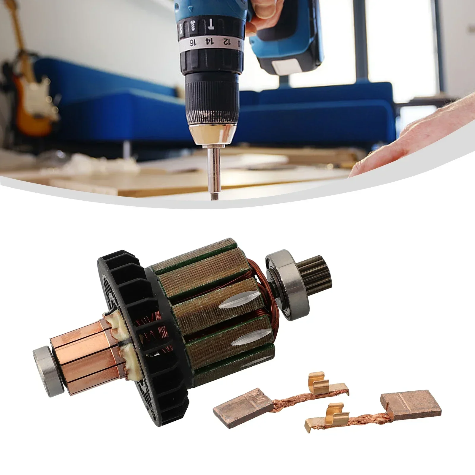 

Set of Three Reliable CB440 Carbon Brushes Designed for Use in Drill Screwdrivers like the For DDF482 and DHP482