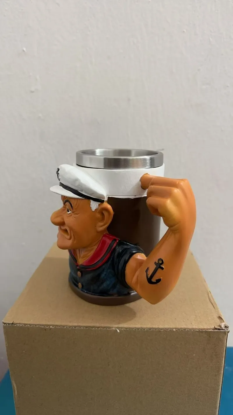 

Funny Sailor Coffee Mug Decorative Stainless Steel Water Cup Multi-Function Creative Coffee Cup for Christmas Festivals