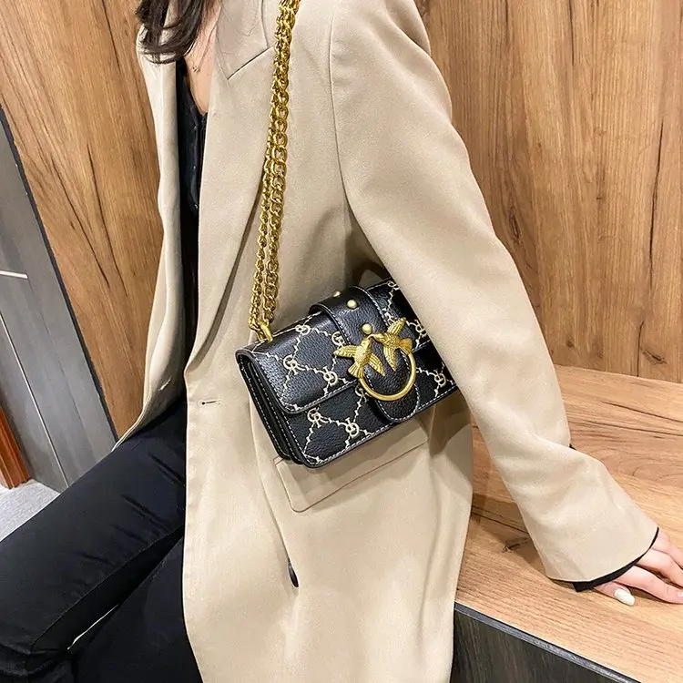 

Новинка 2023 года, женская сумка подмышки из натуральной кожи, сумка через плечо с тисненой цепочкой, шикарная изысканная трансформируемая сумка через плечо