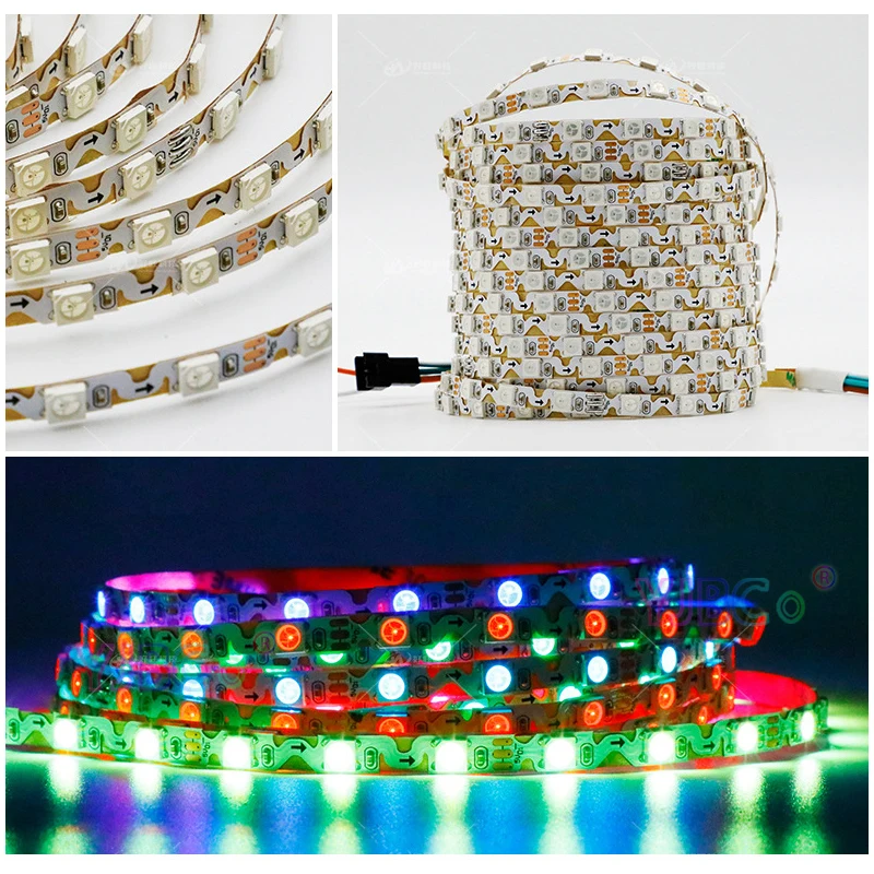 6mm PCB S type SK6812 WS2812 addressable LED Strip 5V 12V 60/84leds/m SMD 3535 5050 RGB pixel IC bendable Light Tape Narrow side