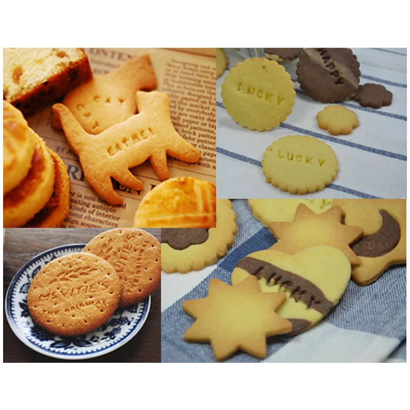 1set Letter Number Cookie Mold Alphabet Press Stamp DIY Printing Embossing Mold Biscuits Cutter Cake Baking Tool Accessories