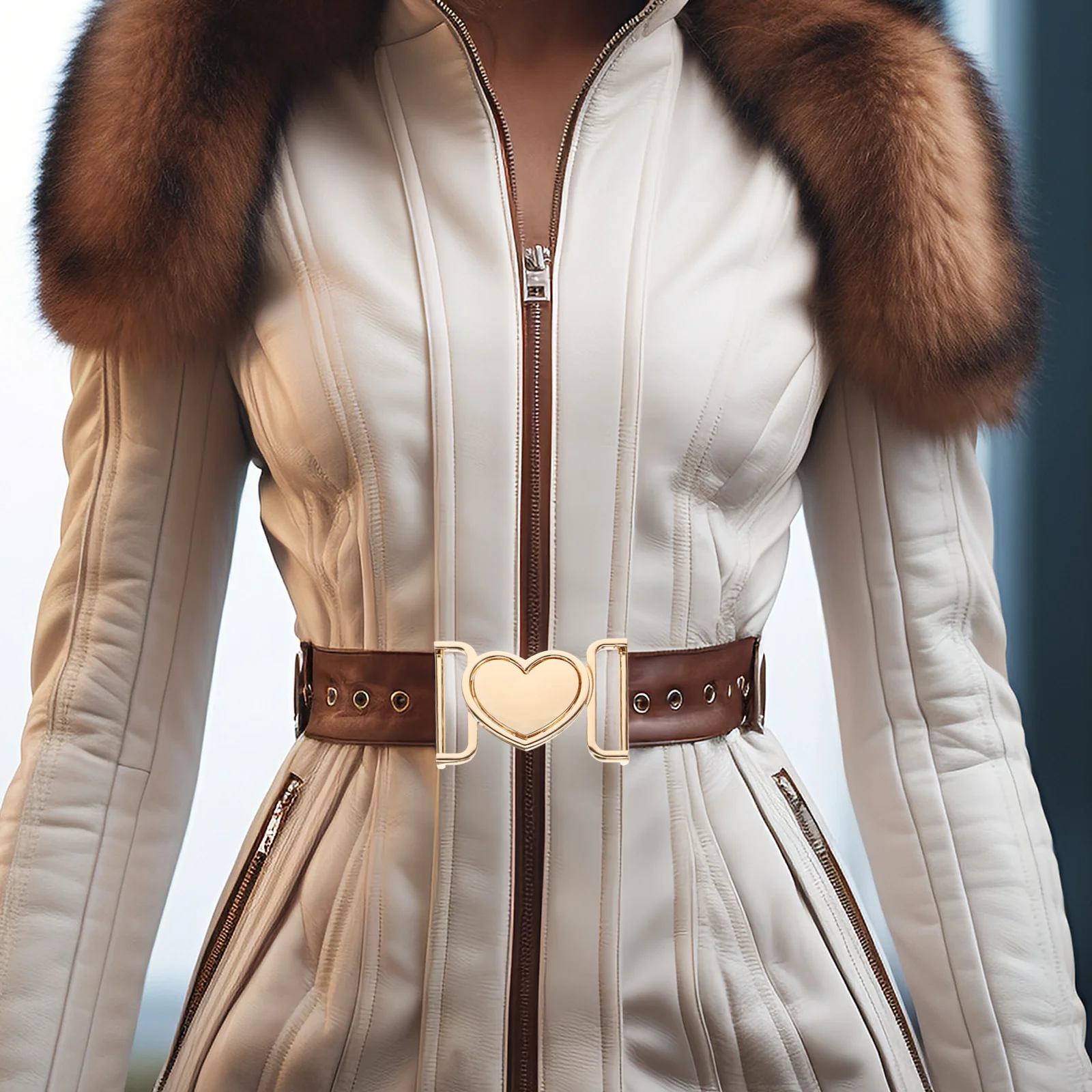 مشبك معدني أنيق على شكل قلب لتزيين سترة معطف سترة صوفية شال معطف سترة واقية من الرياح #1