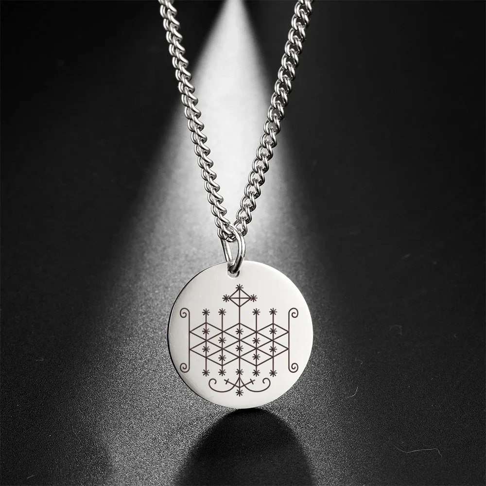 My Shape Voodoo Ogoun Badagri Damballa Pendant Necklace for Men Papa Legba Stainless Steel Necklaces Religion Jewelry Talisman