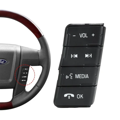 Imagen 2 del producto Botón de interruptor de Control de Audio del volante lado derecho para 2011 2012 2013 2014 Ford F-150 AL3Z9C888CA AL3Z-9C888-CA piezas de automóvil