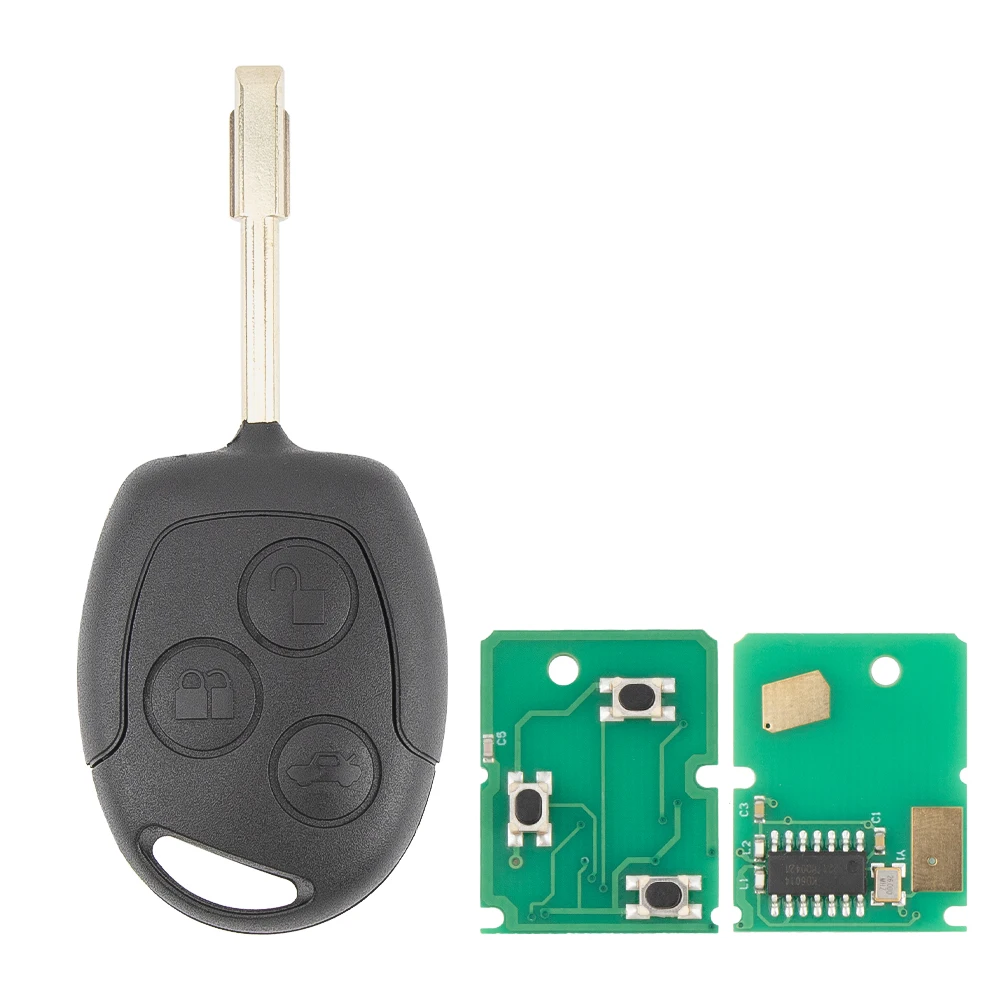 JINGXIN KR55WK47899 315MHz-433MHZ 4D63/4D60 Chip Replacement 3 Button Remote Car Key Fob FO21 HU101 for Ford car key