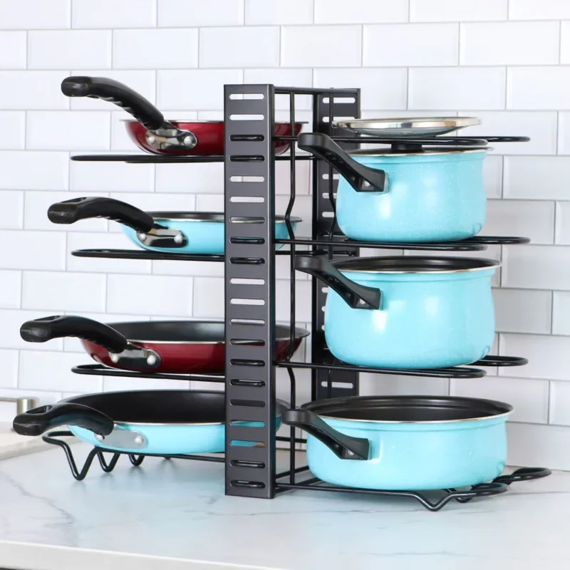 MultiTier Kitchen Sink Organizer  Adjustable Wrought Iron Storage for Varied Household Supplies Durable Space Saving Design 