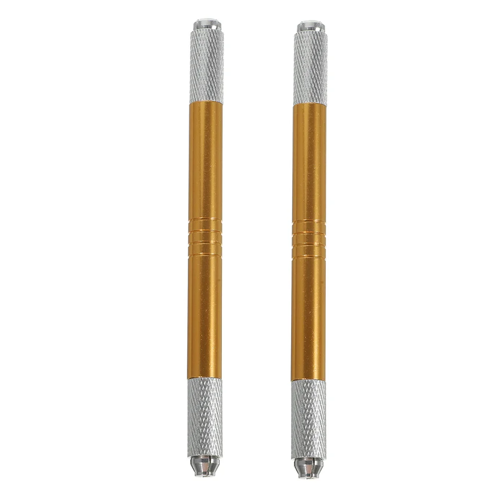 

2 Pcs Tattoo Hand Pen Eyebrow Makeup Pencil Manual Microblading Aluminum Tattooing Tools