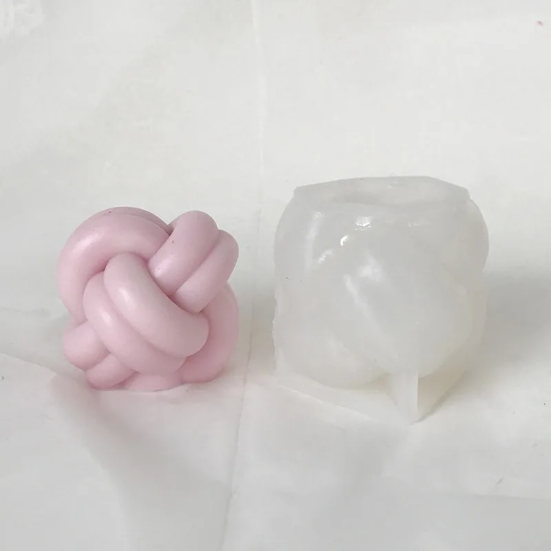 

3D завязанная шерстяной шарик, силиконовая форма для свечей, ручная работа, гипсовая цементная форма из смолы, художественная деталь для украшения дома
