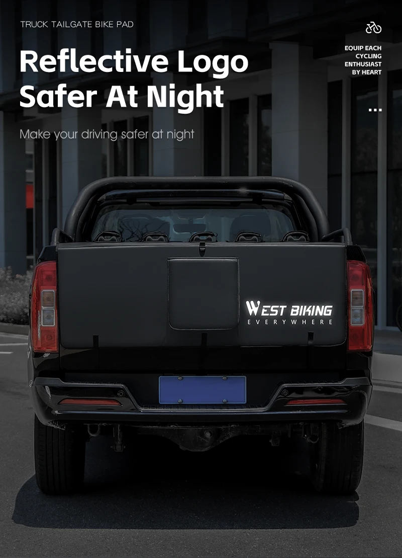 WEST BIKING Pickup-Truck Heckklappenabdeckung Fahrradträger Transportschutzpolster Kratzfester Fixierträger MTB Rennrad Zubehör – Detail 7