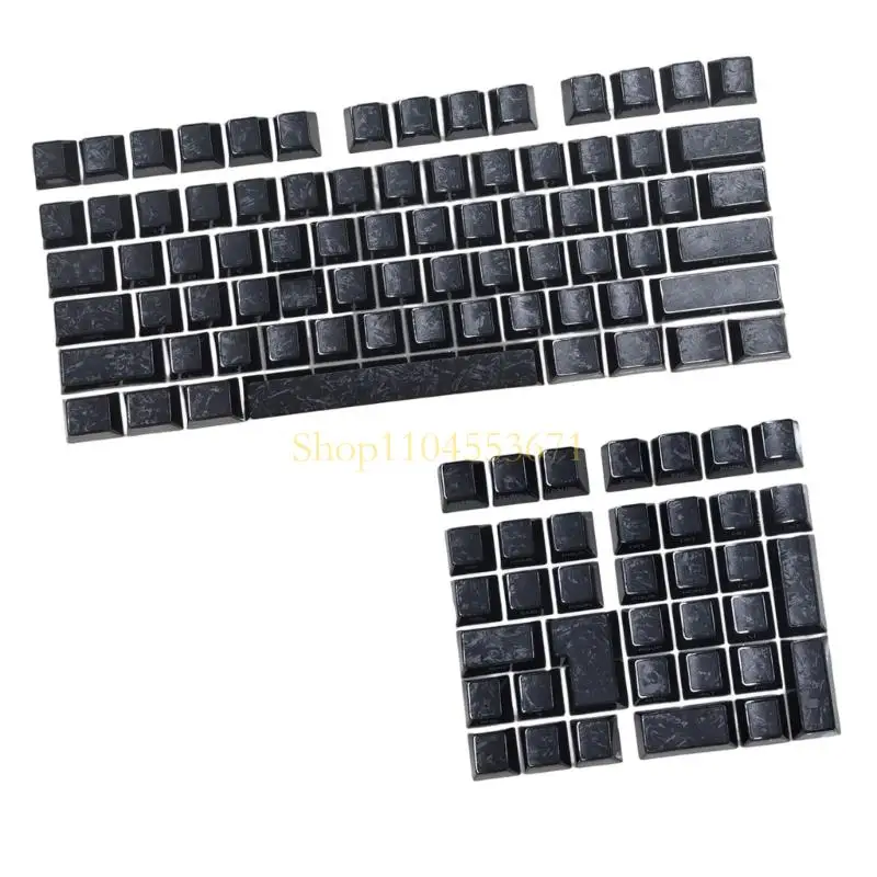 Best Seller Through PBT Keycaps With Carbon Fiber Pattern Side Printed Original Profile For Customizable Mechanical Keyboard