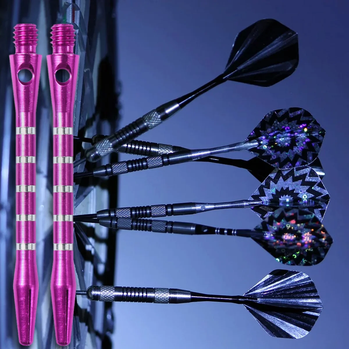 Ejes de aleación de aluminio de 20 piezas, vástagos metálicos de rosca estándar para puntas de acero, accesorios de equilibrio cargados frontales