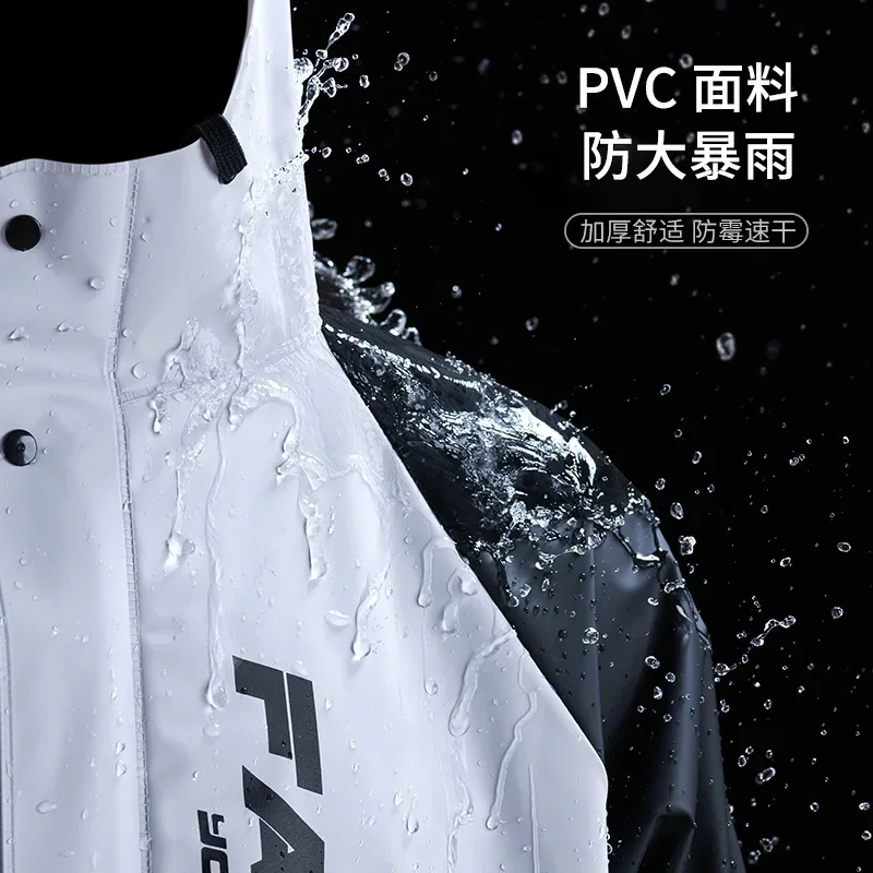 PVC Waterproof Raincoat Suit Outdoor Rain Gear Motorcycle Cycling Riding Rain Coats Women Men Rain Poncho Jacket Hooded Rainwear