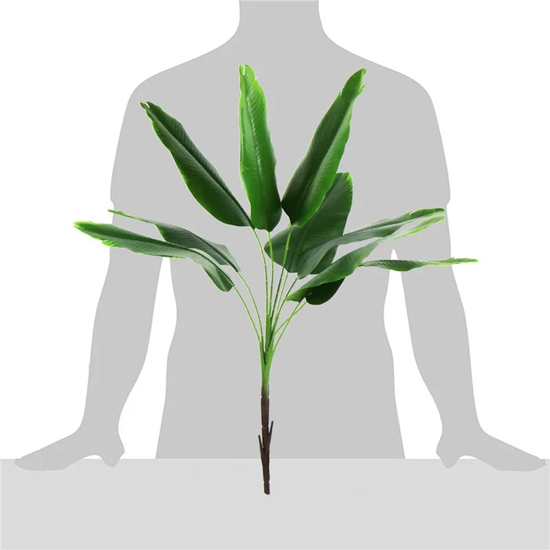 

8X Artificial Plants Tropical Leaves Banana Tree Faux Palm Leaf Of Plant Fake Leaves Indoor Outside Garden Wedding Decor