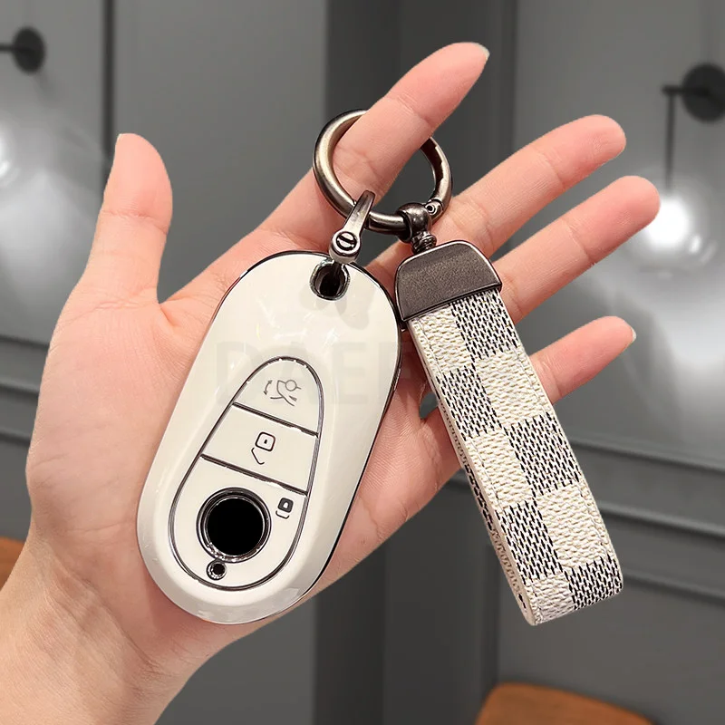 TPU Key Case Cover Protector for Mercedes Benz S400L S450/S500 MaybachS480 Keychain Holder Keyring Shell Car Accessories Fob