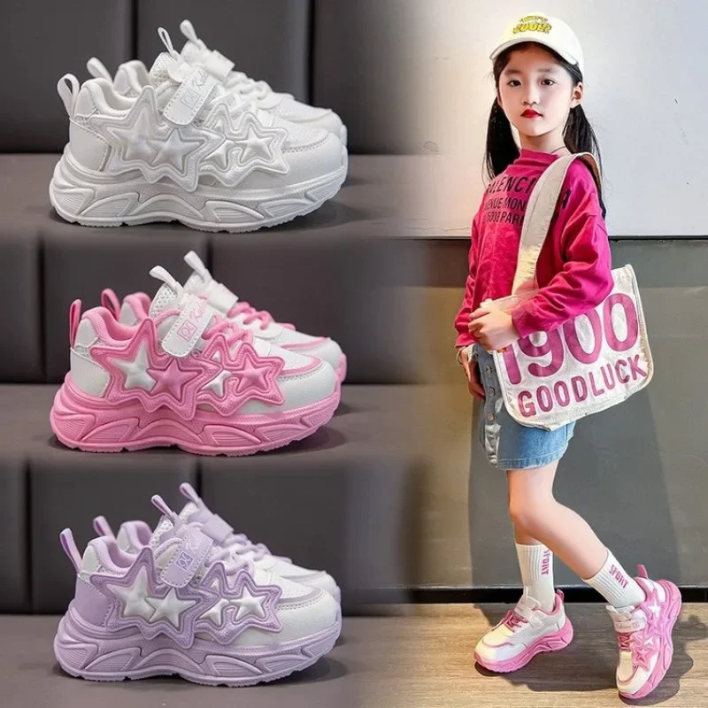 Sport Girl Casual Shoe Leather 5-16Years Boy Tenis Shoe Outdoor Children Running Sneaker Anti Slip Soft Sole Walking Footwear