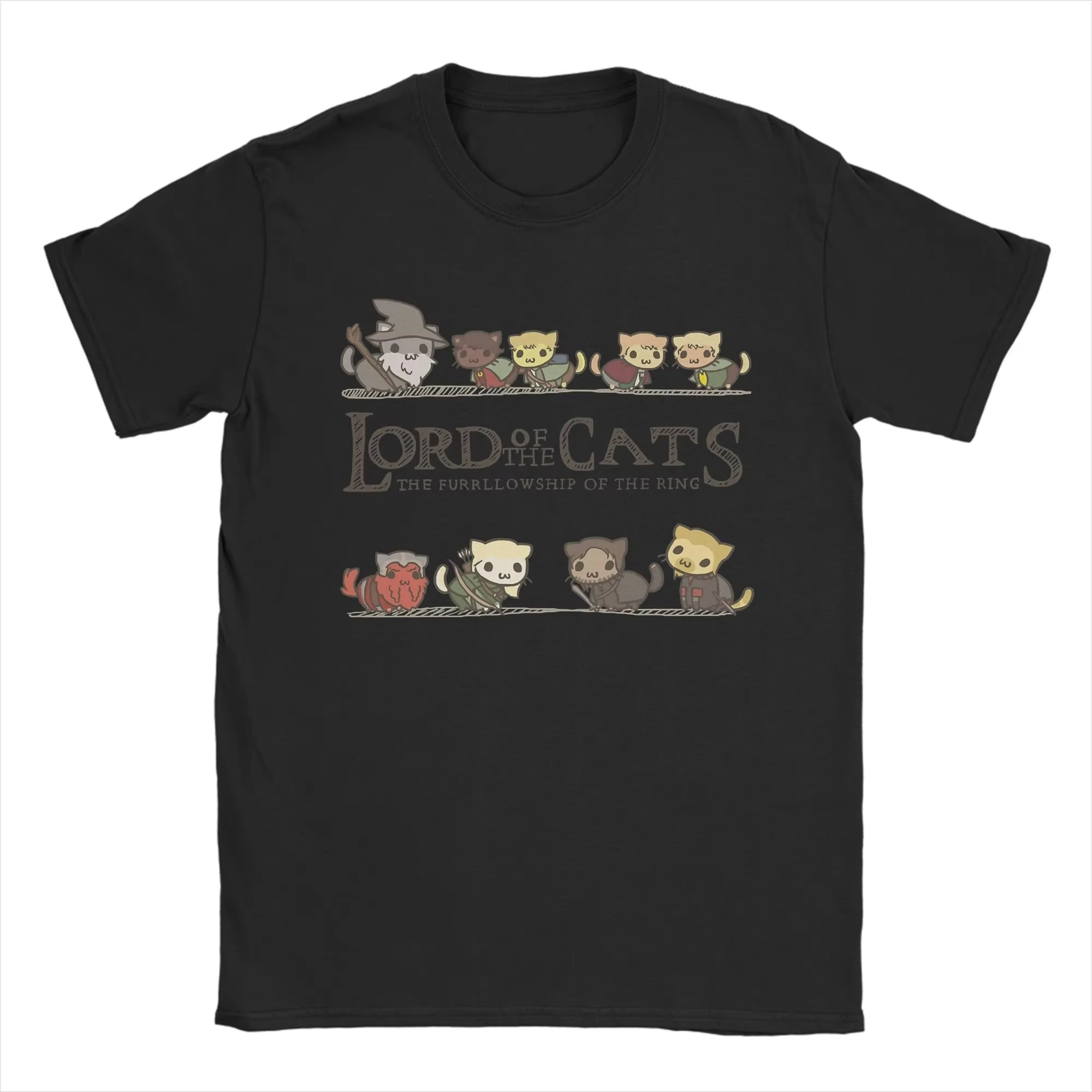 

Cat L-Lords Of The R-Rings T Shirts Men 100_ Cotton Vintage T-Shirts Round Neck Tee Shirt Short Sleeve Clothing Classic