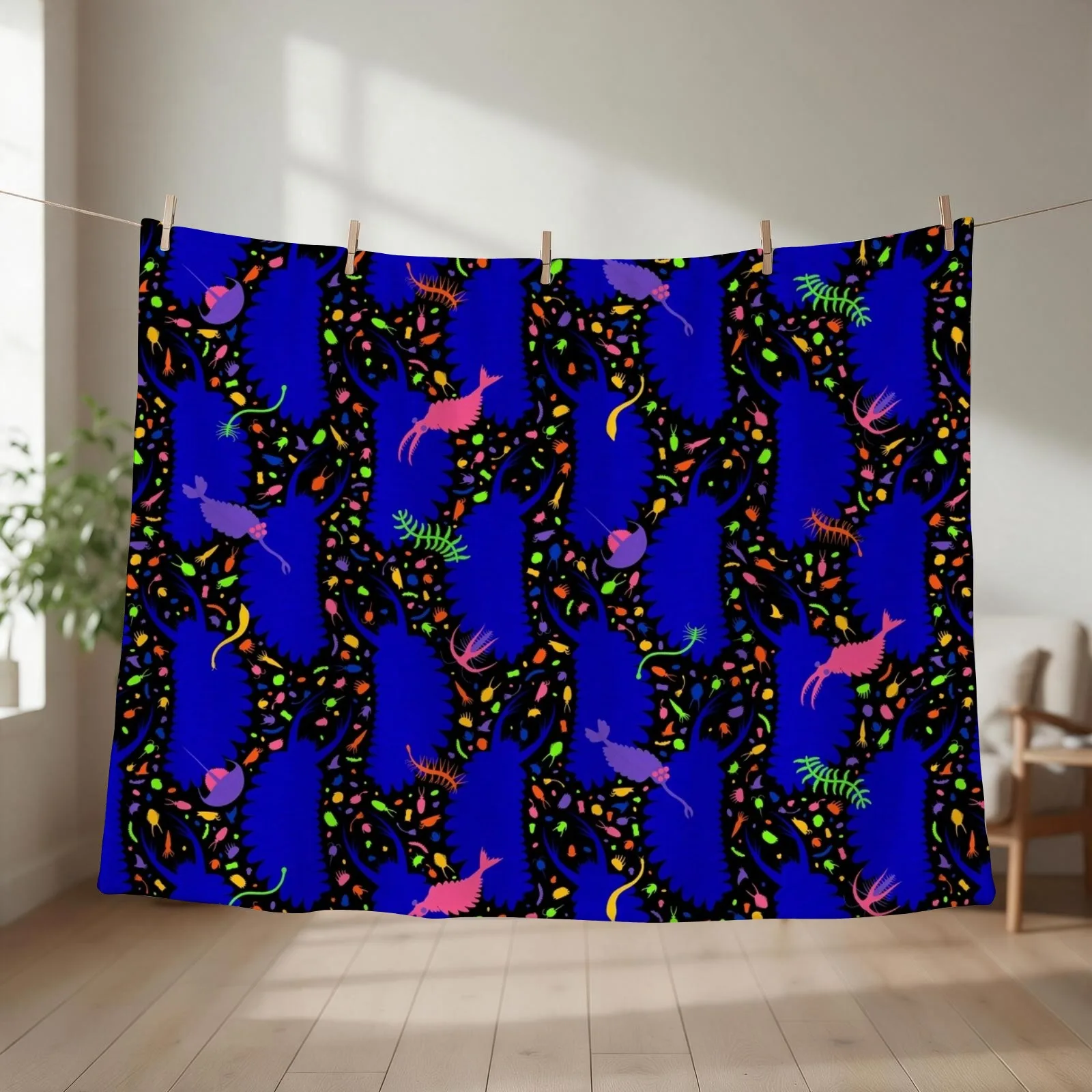 Cambrian Bowling Alley Carpet Pattern Throw Blanket couch cozy soft plush fuzzy picnic outdoor blanket