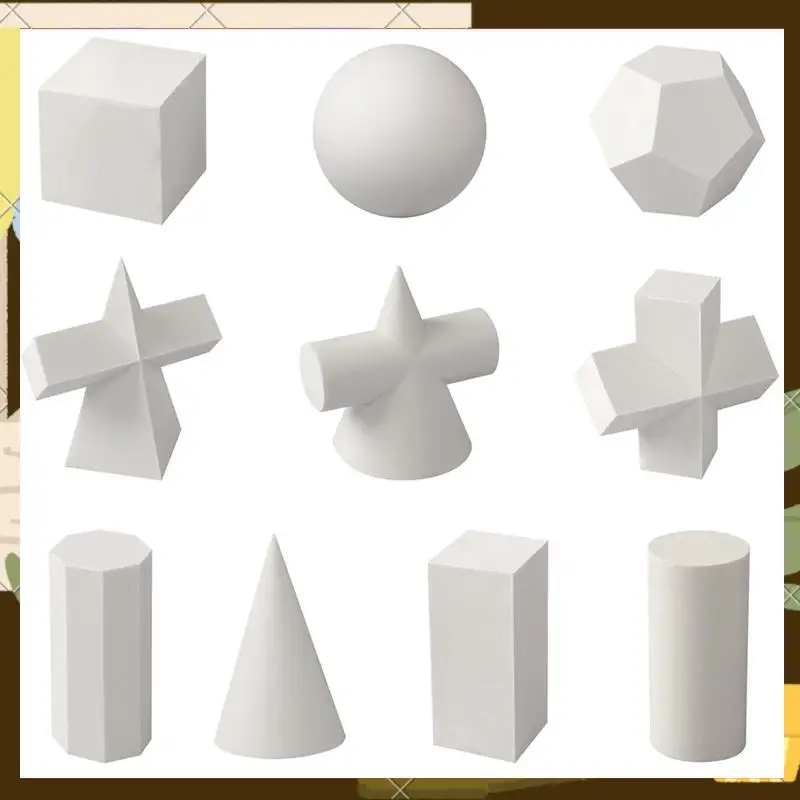 

10Pcs 3D Geometry Sketch Drawing Model Gypsum Geometry Mold Sketch Mold For Shadow Drawing 2Inch Mini Mold-ABNJ
