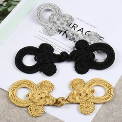 1Pairs Gold Chinese Frog Closures Buttons Knot Fastener for Cheongsam Tang Suit Traditional Handcraft Decor Buttons