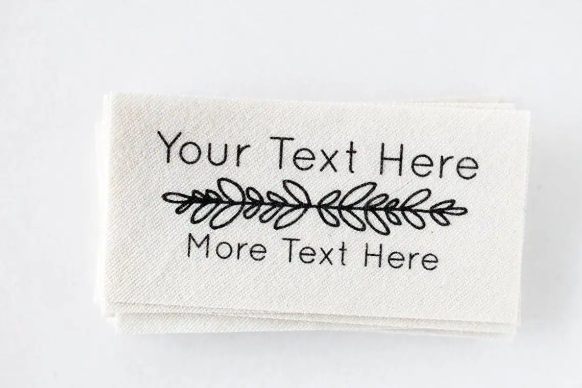 Personalized Sewing Labels for Handmade Items - Custom Tags Printed on Organic Cotton Fabric, Custom Clothing Labels Active