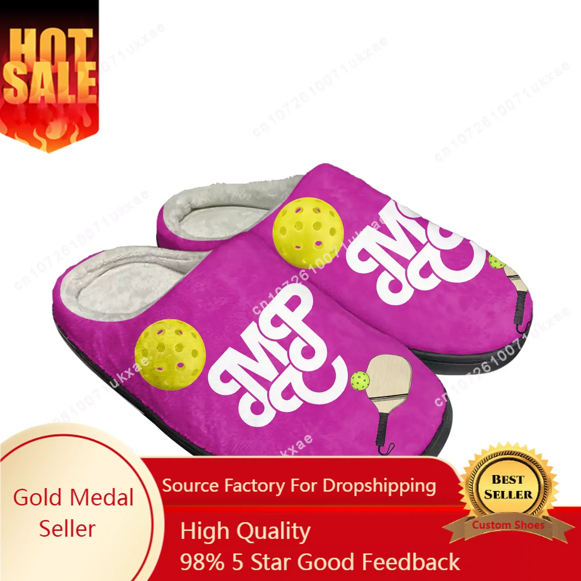 MIAMI PICKLEBALL CLUB pickleball Zapatillas de algodón para el hogar para hombre y mujer, zapatos informales de felpa para dormitorio, zapatos térmicos para mantener el calor, zapatos DIY para interiores