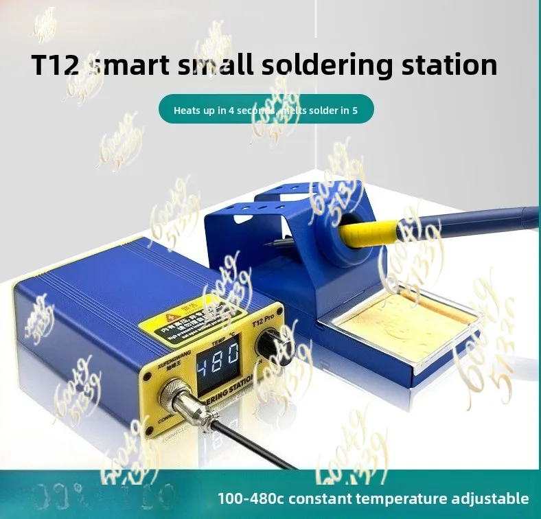 Portable T12 Constant Temperature Soldering Station, Large Screen Digital Display Soldering Iron for Mobile  & Electronic Repair
