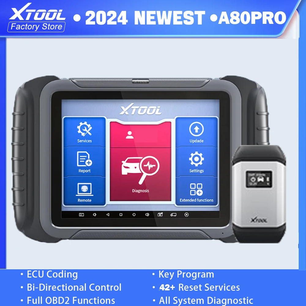 

XTOOL A80Pro All System Car Diagnostic Tool with ECU Programming/Coding Bi-Directional Control 42 Reset Functions Key Programmer