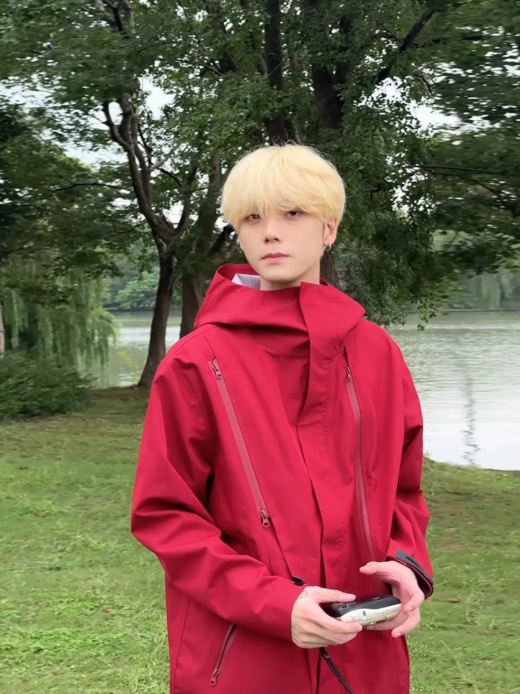 

Красный Jaet Водонепроницаемая мужская съемная футболка-в-одному на весну и осень-зиму Jaet Рабочая одежда против морщин Длинная свеч стандартной посадки...